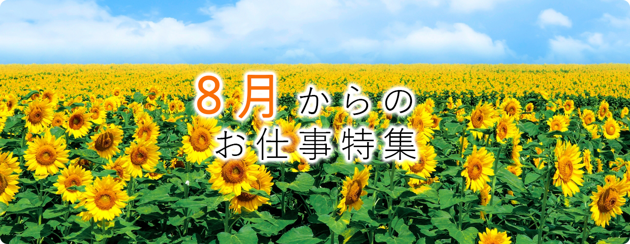 8月からのお仕事特集